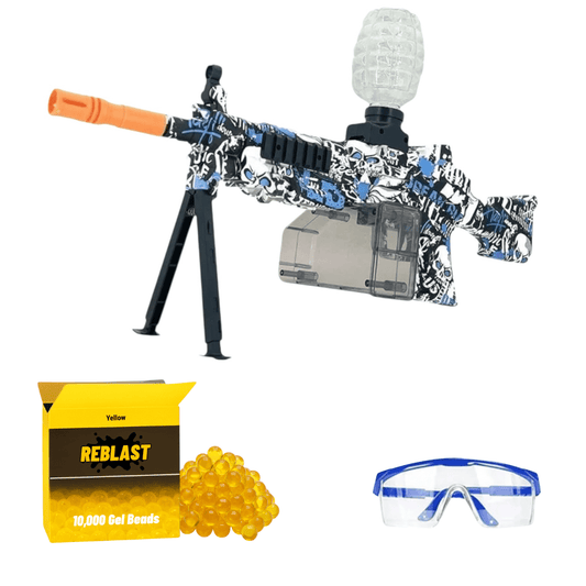 Electric Gel Water Bead Blaster Toy | M249 SAW Style - Outdoor Game for Kids Blue