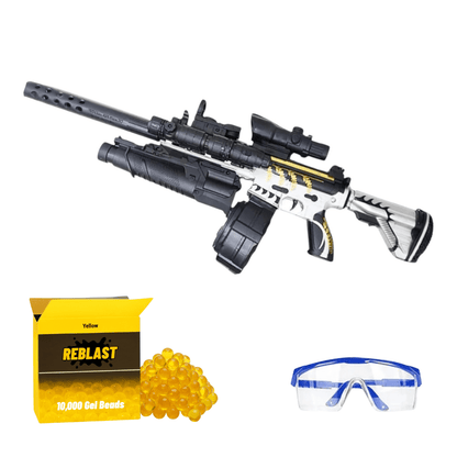 Electric Gel Water Bead Blaster Toy | SCAR SSR Style - Outdoor Game for Kids White